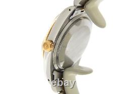 Rolex Datejust Mens 18K Gold Stainless Steel Watch Jubilee Band Champagne 16233