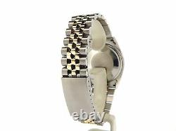 Rolex Datejust Mens 2Tone Gold & Stainless Steel Jubilee with Black Dial 1601