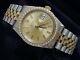 Rolex Datejust Mens 2Tone Gold / Stainless Steel Watch 1ct Diamond Bezel
