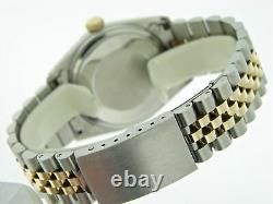 Rolex Datejust Mens 2Tone Yellow Gold Stainless Steel Watch with Blue Dial 1601