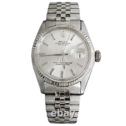 Rolex Datejust Mens SS Stainless Steel & 18K White Gold Jubilee Silver Dial 1601