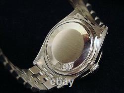 Rolex Datejust Mens Stainless Steel 18K White Gold Black with Jubilee Band 1601