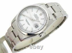 Rolex Datejust Mens Stainless Steel Oyster Watch White Dial Domed Bezel 16200