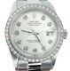 Rolex Datejust Mens Stainless Steel Silver Diamond with President Style Bracelet