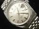 Rolex Datejust Mens Stainless Steel Watch 18k White Gold Bezel Silver Dial 1601