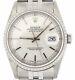 Rolex Datejust Mens Stainless Steel Watch with Jubilee Band & Silver Dial 16220