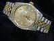 Rolex Datejust Mens Two-Tone 14K Gold & Stainless Steel Champagne Diamond 16013