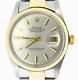 Rolex Datejust Mens Two-Tone 14K Gold Stainless Steel Oyster with Silver Dial 1601