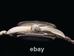 Rolex Datejust Stainless Steel 18K White Gold Watch Silver Jubilee Bracelet 1601