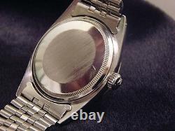 Rolex Datejust Stainless Steel 18K White Gold Watch Silver Jubilee Bracelet 1601