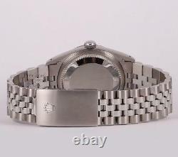 Rolex Datejust Stainless Steel 18k Diamond Bezel 36mm Watch-Silver Roman Dial