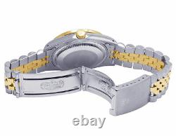 Rolex Datejust Two Tone 18K/ Steel 36MM White MOP Dial Diamond Watch 2.5 Ct
