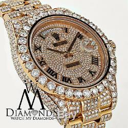 Rolex Day Date II President 41mm Rose Gold 33 Carat Custom Diamonds