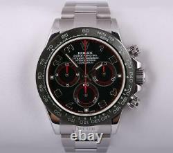 Rolex Daytona 116520 S/Steel 40mm Watch-Custom Black Arab Dial-Black Ceramic