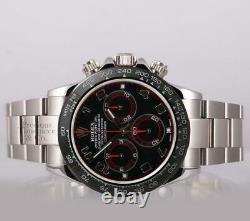 Rolex Daytona 116520 S/Steel 40mm Watch-Custom Black Arab Dial-Black Ceramic