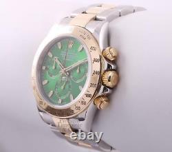 Rolex Daytona 116523 18k Two Tone 40mm Watch-New Style Green Dial-18k Gold Bezel