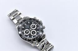 Rolex Daytona Cosmograph 116520 Black Dial Custom Ceramic Bezel Men's Watch