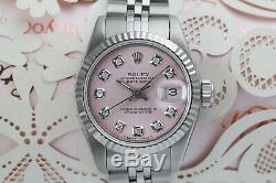 Rolex Ladies 26mm Datejust Pink Diamond Accent Dial Stainless Steel Watch