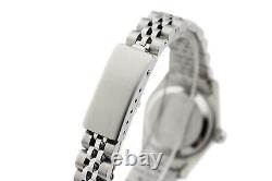 Rolex Ladies Datejust 69174 18K White Gold & Steel Blue Diamond Dial Watch