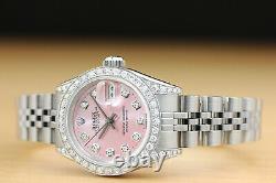 Rolex Ladies Datejust Pink Dial Diamond Bezel & Lugs 18k Gold & Steel Watch