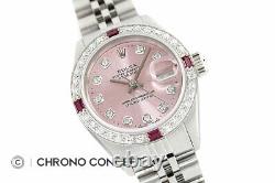 Rolex Ladies Datejust Pink Diamond Dial 18K White Gold & Stainless Steel Watch