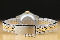 Rolex Ladies Datejust Silver Diamond 18k Yellow Gold/steel Quickset Watch