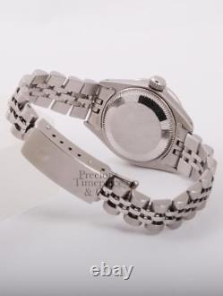 Rolex Lady Datejust Stainless Steel 26mm Watch-Silver Diamond Dial-Diamond Bezel