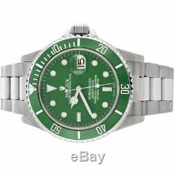 Rolex Men's Submariner 16610 40mm Watch Stainless Steel Custom Green Dial/Insert