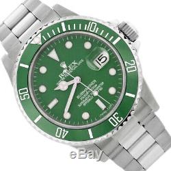 Rolex Men's Submariner Stainless Steel 40mm custom Green Dial Pre-Owned