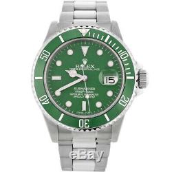 Rolex Men's Submariner Stainless Steel 40mm custom Green Dial Pre-Owned