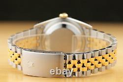 Rolex Mens 2-tone Datejust 16233 Champagne Diamond Dial Watch & Rolex Band