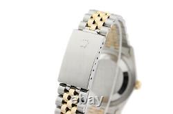 Rolex Mens Datejust 16233 18K Yellow Gold & Steel Red Vignette Diamond Watch
