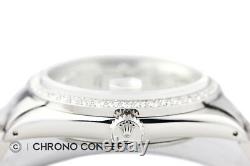 Rolex Mens Datejust 18K White Gold Diamond Bezel & Stainless Steel Watch