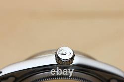 Rolex Mens Datejust 18k White Gold Bezel & Stainless Steel Black Dial Watch