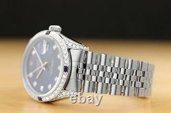 Rolex Mens Datejust 18k White Gold Diamond Sapphire & Steel Quickset Watch