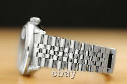 Rolex Mens Datejust 18k White Gold Diamond Sapphire & Steel Quickset Watch