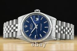 Rolex Mens Datejust Blue Dial 18k White Gold & Stainless Steel Quickset Watch