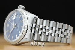 Rolex Mens Datejust Blue Dial 18k White Gold & Stainless Steel Quickset Watch