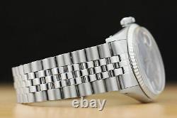 Rolex Mens Datejust Blue Dial 18k White Gold & Stainless Steel Quickset Watch