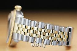 Rolex Mens Datejust Factory Diamond 18k Yellow Gold Stainless Steel Watch Silver