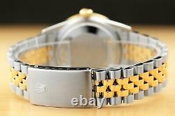 Rolex Mens Datejust Factory Diamond Dial 18k Yellow Gold Stainless Steel Watch