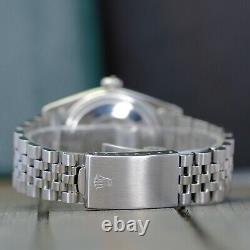Rolex Mens Datejust Steel Custom Tiffany Dial Fluted Bezel 36mm Automatic Watch
