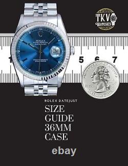 Rolex Mens Datejust Steel Custom Tiffany Dial Fluted Bezel 36mm Automatic Watch