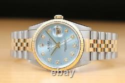 Rolex Mens Datejust Two Tone 18k Yellow Gold & Stainless Steel Watch 16233