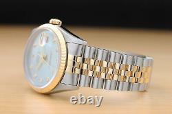 Rolex Mens Datejust Two Tone 18k Yellow Gold & Stainless Steel Watch 16233
