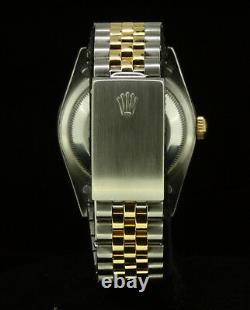 Rolex Mens Gold & Stainless Steel Datejust with Floral Dial and Diamond Bezel