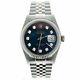 Rolex Model 16014 36mm Stainless Steel Watch Custom Blue Diamond Dial
