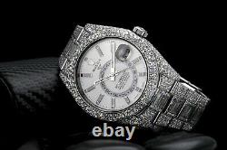 Rolex Sky Dweller White Dial Stainless Steel 326934 Custom Diamond Watch with Ba