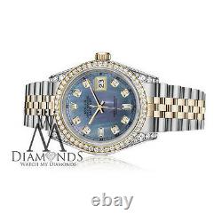 Rolex Stainless Steel & 18k 26mm Datejust Watch Tahitian MOP Color Diamond Dial