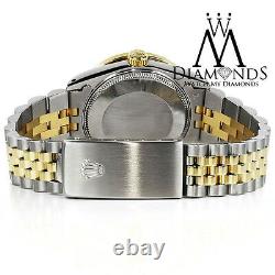 Rolex Stainless Steel & Gold 26mm Datejust Silver String Diamond Dial Watch